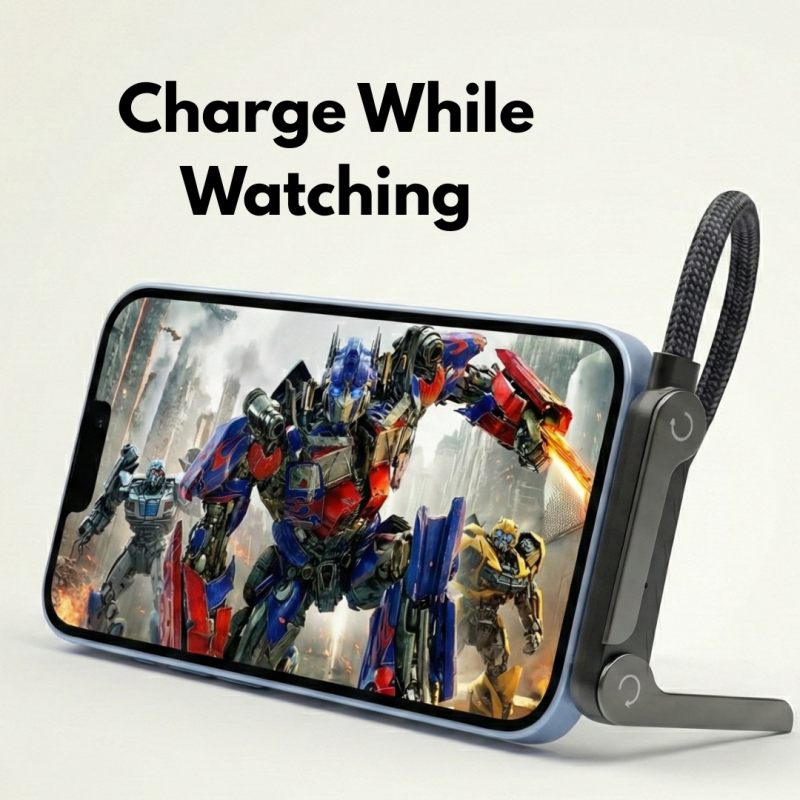 240W Type C Fast Charging Cable with Invisible Holder – 2-in-1 Mobile Stand Cable