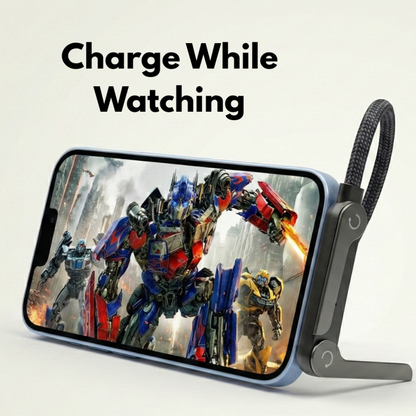 240W Type C Fast Charging Cable with Invisible Holder – 2-in-1 Mobile Stand Cable