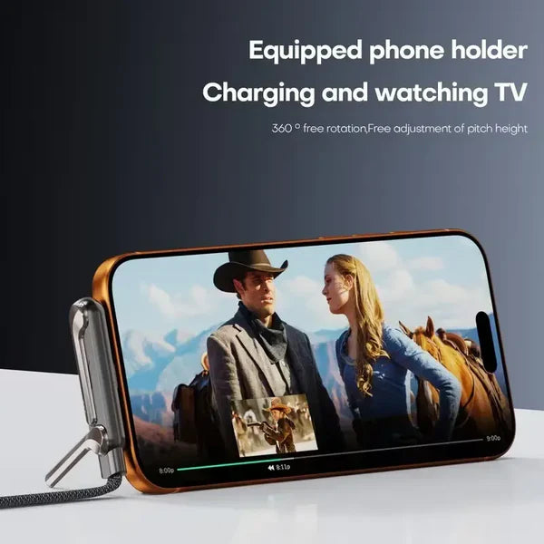 240W Type C Fast Charging Cable with Invisible Holder – 2-in-1 Mobile Stand Cable