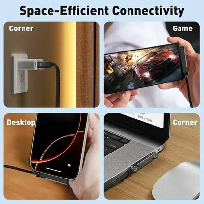 240W Type C Fast Charging Cable with Invisible Holder – 2-in-1 Mobile Stand Cable